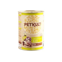 PETKULT Grain Free Adult, Rață, conservă hrană umedă fără cereale câini, 800g