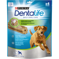 PURINA Dentalife Adult Large, pachet economic recompense câini de talie mare, batoane, 142g x 5