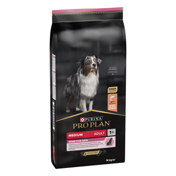 PURINA Pro Plan Sensitive Skin Adult M, Somon, hrană uscată câini, piele și blană, 14kg 14kg imagine 2022