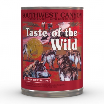 TASTE OF THE WILD Southwest Canyon, Vită, conservă hrană umedă fără cereale câini, (în sos), 390g (în imagine 2022
