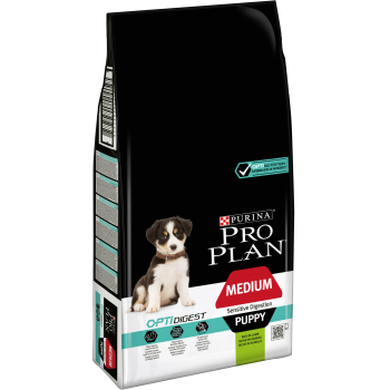 PURINA Pro Plan Sensitive Digestion Puppy M, Miel, hrană uscată câini junior, sensibilități digestive, 12kg
