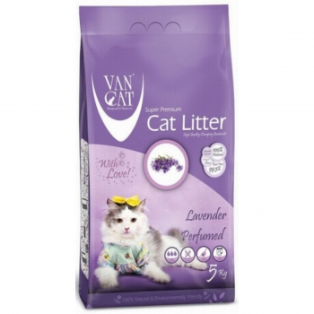 Nisip litiera pisici, Vancat Lavender Compact, 5 kg Asternut
