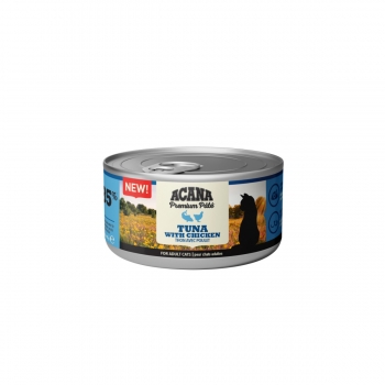 ACANA Premium Pate, Ton și Pui, conservă hrană umedă fără cereale pisici, (pate), 85g