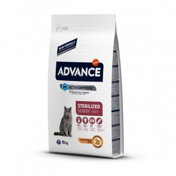 ADVANCE Senior Sterilized, Pui, hrană uscată pisici sterilizate senior, 10kg