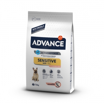ADVANCE Dog Mini Sensitive, XS-S, Somon cu Orez, hranÄƒ uscatÄƒ cÃ¢ini, sensibilitÄƒÈ›i digestive, 7.5kg