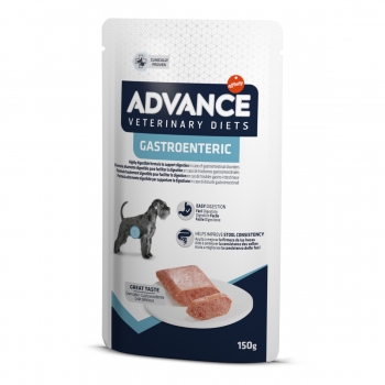 ADVANCE Veterinary Diets Gastroenteric, XS-XL, Pui, dietă veterinară, plic hrană umedă câini, sistem digestiv, (în aspic), bax, 150g x 8buc (în imagine 2022