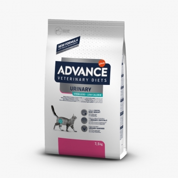 ADVANCE Veterinary Diets Urinary Sterilised Low Calorie, dietă veterinară pisici sterilizate, hrană uscată, sistem urinar, metabolism, 7.5kg
