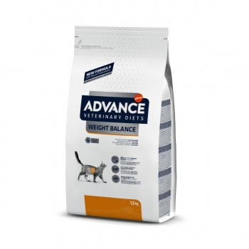ADVANCE Veterinary Diets Weight Balance, dietă veterinară pisici, hrană uscată, metabolism (obezitate si diabet), 1.5kg 1.5kg imagine 2022