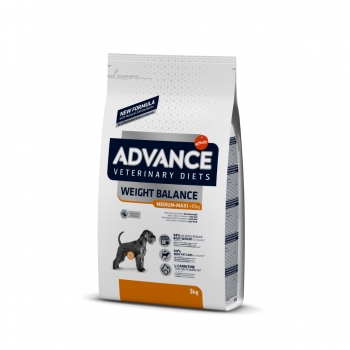 ADVANCE Veterinary Diets Weight Balance Medium/Maxi, M-L, Dietă Veterinară Câini, Hrană Uscată, Metabolism (obezitate Si Diabet), 3kg