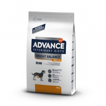 ADVANCE Veterinary Diets Weight Balance Mini, XS-S, dietă veterinară câini, hrană uscată, metabolism (obezitate si diabet), 7.5kg 7.5kg imagine 2022