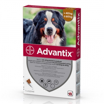 ADVANTIX 600, deparazitare externă câini, pipetă repelentă, XL(40 – 60kg), 1buc 1buc imagine 2022