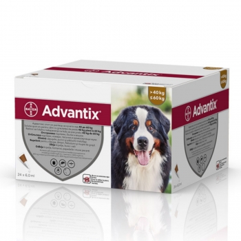 ADVANTIX 600, deparazitare externă câini, pipetă repelentă, XL(40 – 60kg), 24buc 24buc imagine 2022