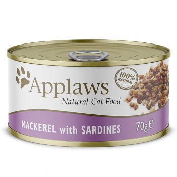 APPLAWS, File Macrou și Sardine, conservă hrană umedă pisici, (în supă), 70g pentruanimale