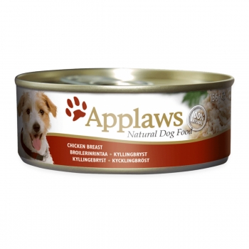 APPLAWS, File Pui și Orez, conservă hrană umedă câini, (în supă), 156g
