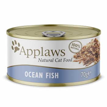 APPLAWS, Pește Oceanic, conservă hrană umedă pisici, (în supă), 70g (în imagine 2022