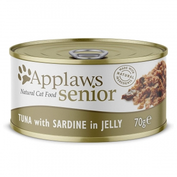 APPLAWS Senior, Sardine, conservă hrană umedă pisici Senior, (în supă), 70g (în imagine 2022