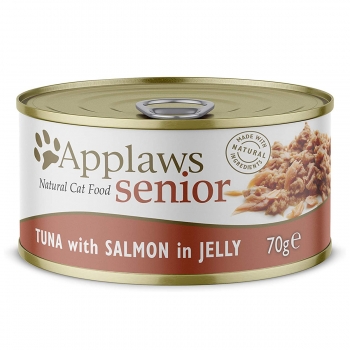 APPLAWS Senior, Ton și Somon, conservă hrană umedă pisici Senior, (în supă), 70g Applaws