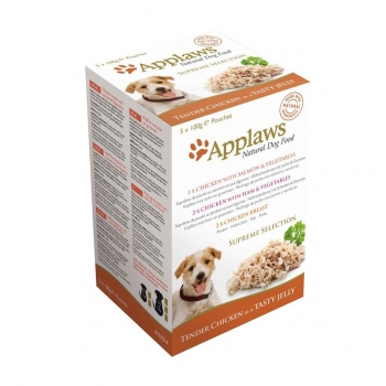 APPLAWS Supreme, pachet mixt hrană umedă câini, (în aspic), 100g x 5 Applaws imagine 2022