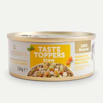 APPLAWS Taste Toppers Tocăniță, XS-XL, Pui și Legume, conservă hrană umedă monoproteică fără cereale câini, (în sos), 156g