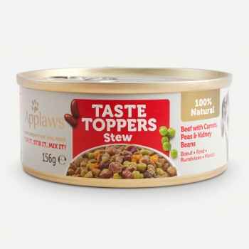 APPLAWS Taste Toppers Tocăniță, XS-XL, Vită și Legume, conservă hrană umedă monoproteică fără cereale câini, (în sos), 156g