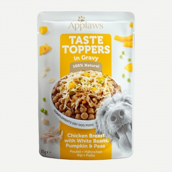 APPLAWS Taste Toppers, XS-XL, Pui și Legume, plic hrană umedă monoproteică fără cereale câini, (în sos), 85g (în
