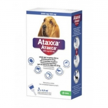 ATAXXA 400, Deparazitare Externă Câini, Pipetă Repelentă, M-XL(25 – 40kg), 3buc