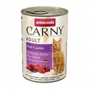 CARNY, Vită și Miel, conservă hrană umedă pentru pisici, (In aspic), 400g Carny imagine 2022