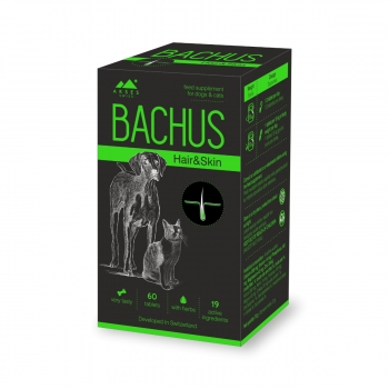 BACHUS Hair&Skin, suplimente suplimente piele și blană câini și pisici, 60cpr Bachus imagine 2022