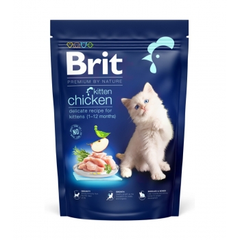 BRIT Premium by Nature Kitten, Pui, hrană uscată pisici junior, 800g