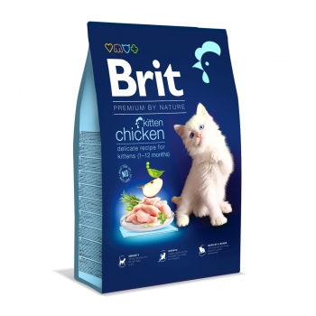BRIT Premium by Nature Kitten, Pui, hrană uscată pisici junior, 8kg