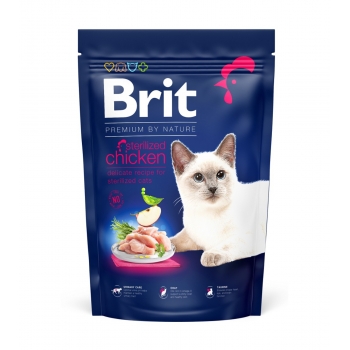 BRIT Premium by Nature Sterilised, Pui, hrană uscată pisici, 1.5kg