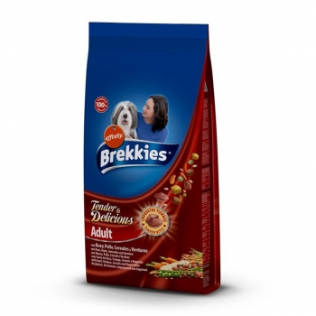 BREKKIES Delicious, Vită, hrană uscată câini, 12kg Brekkies imagine 2022