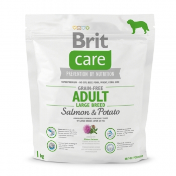 BRIT Care Adult Large Breed, L-XL, Somon cu Cartofi, hrană uscată fără cereale câini, 1kg