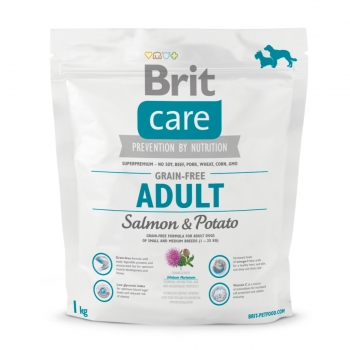 BRIT Care Adult Small and Medium Breed, XS-M, Somon cu Cartofi, hrană uscată fără cereale câini, 1kg