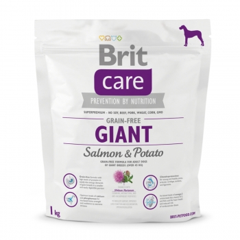 BRIT Care Giant Adult, XL, Somon cu Cartofi, hrană uscată fără cereale câini, 1kg 1kg