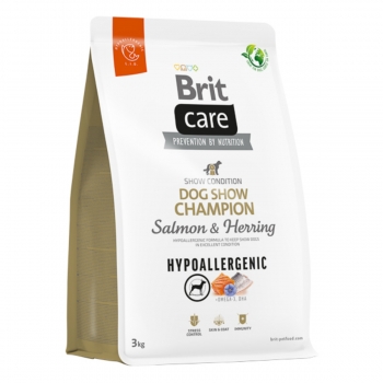 BRIT Care Hypoallergenic Dog Show Champion, XS-XL, Somon și Hering, hrană uscată monoproteică câini, sistem imunitar & alergii, 3kg 3kg imagine 2022