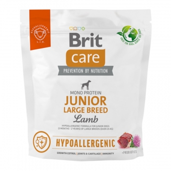BRIT Care Hypoallergenic, L-XL, Miel, Hrană Uscată Monoproteică Câini Junior, Sistem Imunitar & Alergii, 1kg