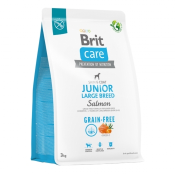 BRIT Care Grain-Free Junior Large Breed, L-XL, Somon, hrană uscată fără cereale câini junior, piele & blană, 3kg 3kg imagine 2022