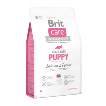 BRIT Care Puppy S-XL, Somon cu Cartofi, hrană uscată fără cereale câini junior, 3kg