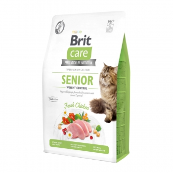 BRIT Care Senior Weight Control, Pui, hrană uscată fără cerele pisici senior, managementul greutății, 400g Brit imagine 2022