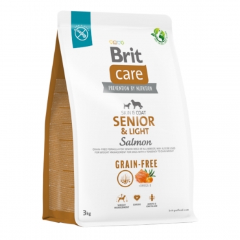 BRIT Care Senior & Light, XS-XL, Somon, hrană uscată fără cereale câini senior, obezitate, 3kg 3kg imagine 2022