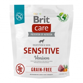 BRIT Care Sensitive, XS-XL, Vânat, hrană uscată fără cereale câini, sistem digestiv, 1kg 1kg imagine 2022