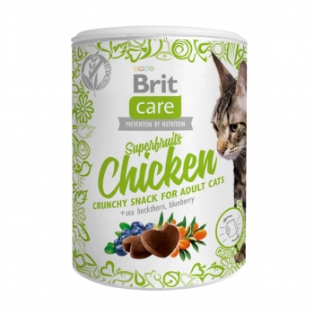 BRIT Care Snack Superfruits, Pui și Cătină, recompense fără cereale pisici, 100g 100g