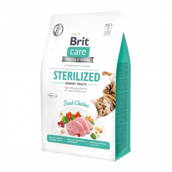 BRIT Care Sterilized Urinary Health, Pui, hrană uscată fără cereale pisici sterilizate, sensibilități urinare, 2kg 2kg imagine 2022
