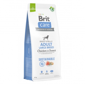 BRIT Care Sustainable, Digest & Relax, L-XL, Pui și Insecte, Hrană Uscată Câini, Sistem Digestiv, 12kg