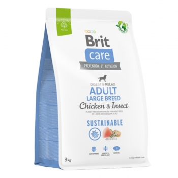 BRIT Care Sustainable, Digest & Relax, L-XL, Pui și Insecte, Hrană Uscată Câini, Sistem Digestiv, 3kg