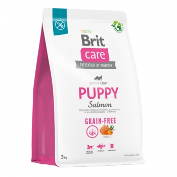 BRIT Care Grain-Free Puppy, XS-XL, Somon, hrană uscată fără cereale câini junior, piele & blană, 3kg 3kg imagine 2022