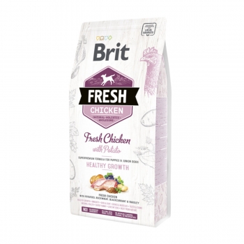 BRIT Fresh Healthy Growth Puppy & Junior S-XL, Pui cu Cartof, hrană uscată conținut redus cereale câini junior, 2.5kg 2.5kg