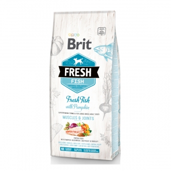 BRIT Fresh Muscles & Joints Adult L-XL, Pește cu Dovleac, hrană uscată conținut redus cereale câini, 12kg 12kg imagine 2022