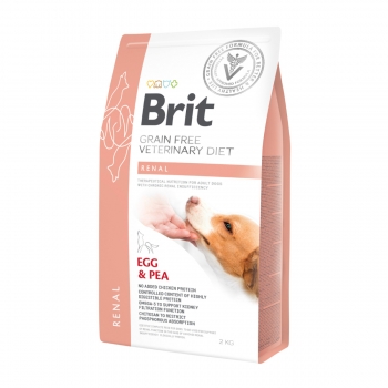 BRIT GF Veterinary Diet Renal, Ou și Mazăre, dietă veterinară câini, hrană uscată fără cereale, afecțiuni renale, 2kg 2kg imagine 2022